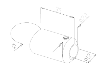 12mm Inline Crossbar Holders - Model 2812 CAD Drawing